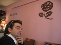 Avec Ugo Bellagamba, au salon de thé Une Rose au Paradis